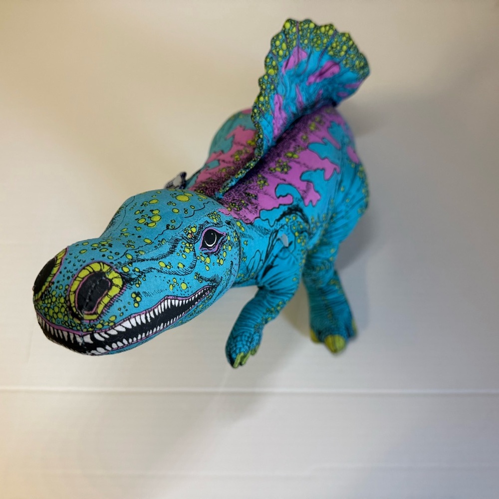 Vintage 1992 Applause Blue Spinosaurus Dinosaur 23" Plush‎ Firm Stuffed (0078)A6